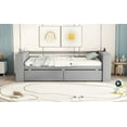 thumbnail image 6 of Gray Twin Daybed with Storage Shelves & Drawers - Solid Pine Wood Frame, 91"x43", for Bedroom/Living Room. Modern Design, Easy Assembly, No Box Spring Needed., 6 of 21
