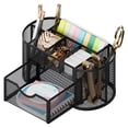 thumbnail image 2 of GARITIN Desk Organizer, Pen Holder with Drawers Pencil Holder for Desk Mesh Office Supply Organizer and Storage, Black, 2 of 7