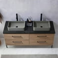 thumbnail image 5 of Trento 60" Double Sink Bath Vanity in North American Oak w/ Black Sintered Stone, 5 of 13