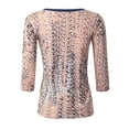thumbnail image 2 of Doublju Women's Round Neck 3/4 Sleeve Top (Plus Size Available), 2 of 2