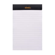Rhodia Top-Stapled Notepad - Black, Ruled, 4-3/8 x 6-3/8