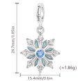 thumbnail image 3 of 925 Sterling Silver Engraved Snowflake Dangle Charm for Bracelet Charms Bangle Pendant Jewelry, 3 of 5