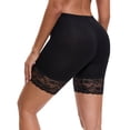thumbnail image 2 of DARING DIVA Women's Wide Lace Trim Shorts Mid Thigh Slimme Underwear S Black, 2 of 6