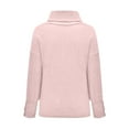thumbnail image 5 of Sweaters for Women,Solid Color Knit Pullover Irregular Lapel Design Unique Casual Blouse Long Sleeve Top for Autumn,Womens Sweaters,Pink,M, 5 of 8