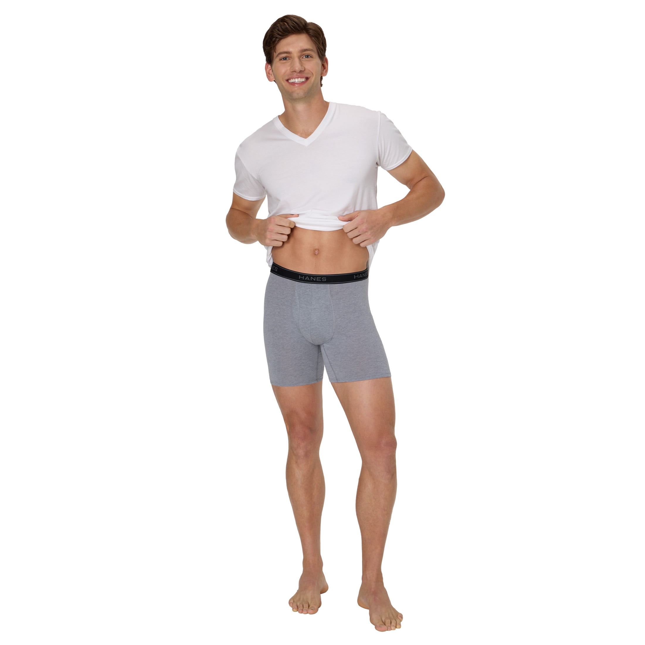 Hanes Mens Underwear Boxer Briefs, 3-Pack, Stretch Underwear for Men, Moisture-Wicking, No Ride Up