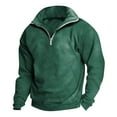 thumbnail image 3 of Huresd Men's 1/4 Zip Casual Comfort Golf Running Sweater Lightweight Soft Pullover Collar Sweatshirt Green XL, 3 of 3