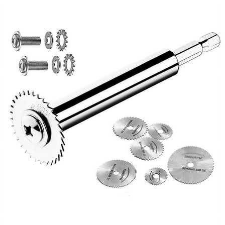 Inside Pipe Cutter for PVC Pipe,Plastic Plumbing Tools with 6Pcs Rotary Drill Saw Blades & 1/4Inch Hex Shank for Plumber,1 x Connecting rod 6 x Saw Blades(22/25/32/35/44/50mm),Silver