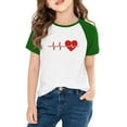 thumbnail image 2 of KyCheLot Kids Boys Girls Short Sleeve Shirt Valentines Day Print Color Block Casual Crewneck T Shirts 3-14 Years, 2 of 7