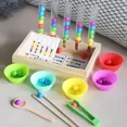 thumbnail image 1 of Juego de rompecabezas a juego, juguetes de madera Montessori, juego de clasificación de colores de cuentas, juguetes de habilidades motoras finas para contar cuentas para niños, 1 of 6