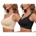 thumbnail image 3 of Daystry Smooth Wireless Bras for Women No Underwire Comfort Seamless Bras Full Coverage Everyday Bra Pack of 2 New Upgrade, 3 of 8