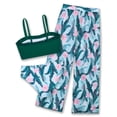thumbnail image 4 of Aideaone Girls 3 Piece Swimsuit Set Quick Dry Bikini with Cover Up Pants Kids Bathing Suit for 6-16T Summer Beach Vacation Swimwear, 4 of 6