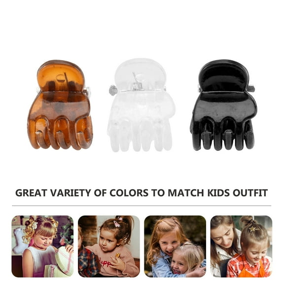 MLINS Colorful Mini Hair Claw Clips for Kids Easy to Wear Durable Plastic Hairpins for Decor Assorted Color 2pcs