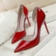 thumbnail image 1 of Women Pumps Elegant Pointed Toe Patent Leather Office Lady Shoes, 1 of 5