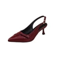thumbnail image 2 of Viluyesy Heels Dress for Womens, Slingback Pointed Toe Adjustable Strap 2026 Office Wedding Evening Sandals Wine US7.5, 2 of 9