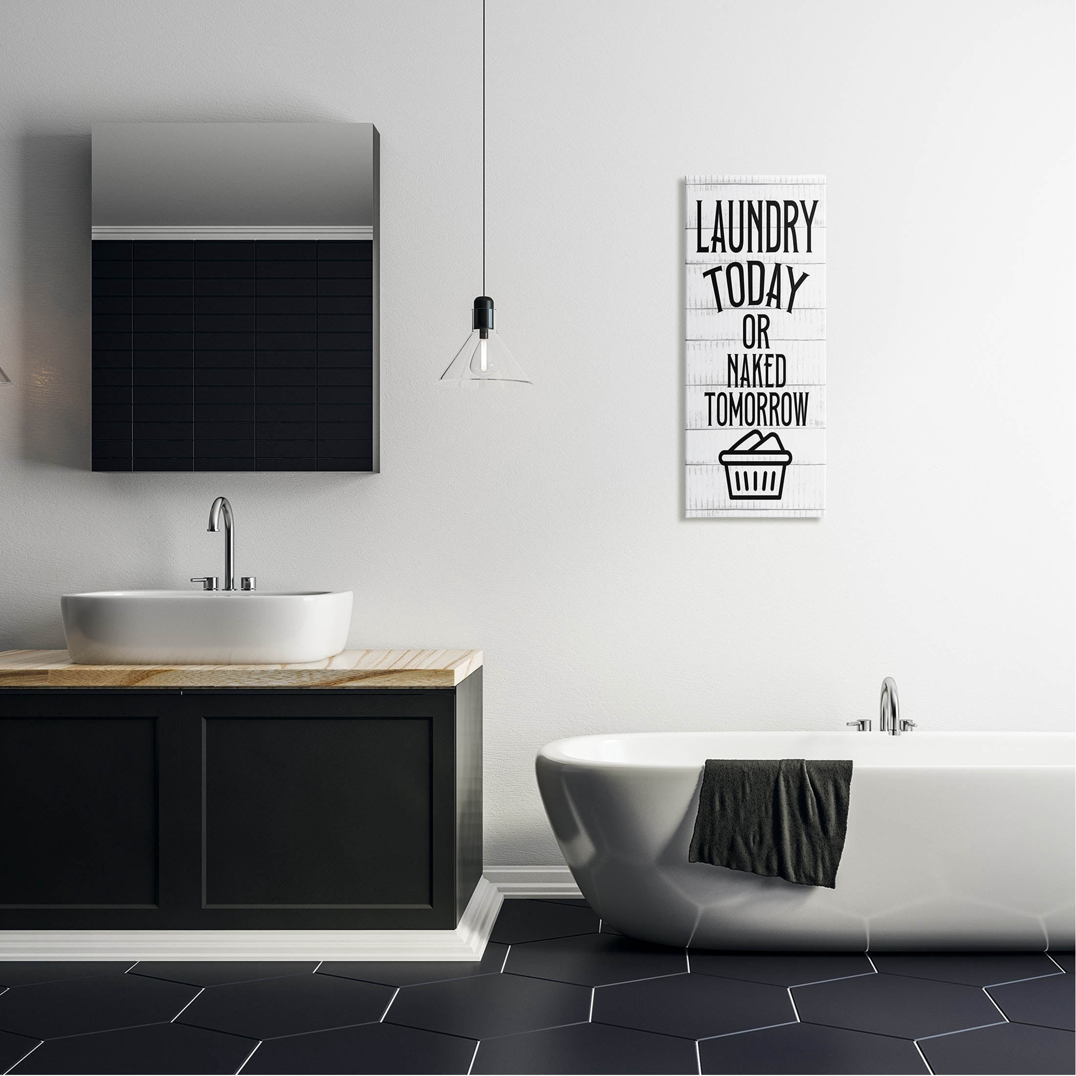 Stupell Industries Laundry Room Rustic Humor Typography Graphic Art Gallery Wrapped Canvas Print Wall Art, Design by Kim Allen