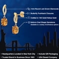 thumbnail image 2 of Gem Stone King 14K Yellow Gold Orange Red Madeira Citrine and Lab Grown Diamond Earrings for Women | 2.25 Cttw | Gemstone November Birthstone | Oval 8X6MM, 2 of 6