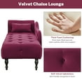 thumbnail image 6 of SYNGAR Modern Lounge Chaise Indoor, Leisure Sofa Accent Chair Upholstered Couch, Button Tufted Seat with Matching Accent Pillow, and Solid Wooden Legs, Burgundy, 6 of 13