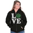 thumbnail image 3 of St Patrick's Day Shamrock Love Womens Plus Size Graphic Zipper Hoodie Brisco Brands 4X, 3 of 4