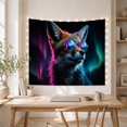 thumbnail image 5 of Fox Portrait With Galaxy Sunglasses Playful Retro Illustration for Wildlife Lovers Neon Wall Decor Birthday Gift Tapestry Wall Hanging for Bedroom and Gaming Room, 5 of 7