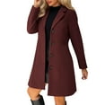 thumbnail image 2 of Ailaofu Womens Peacoat Faux Wool Blend Single Breasted Long Trench Coat Dress Overcoat Winter, 2 of 7