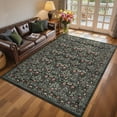 thumbnail image 2 of Hasoo 5' x 7' Washable Indoor Non-Slip Bedroom Carpet Vintage Floral Area Rug for Living Room, Brown, 2 of 6