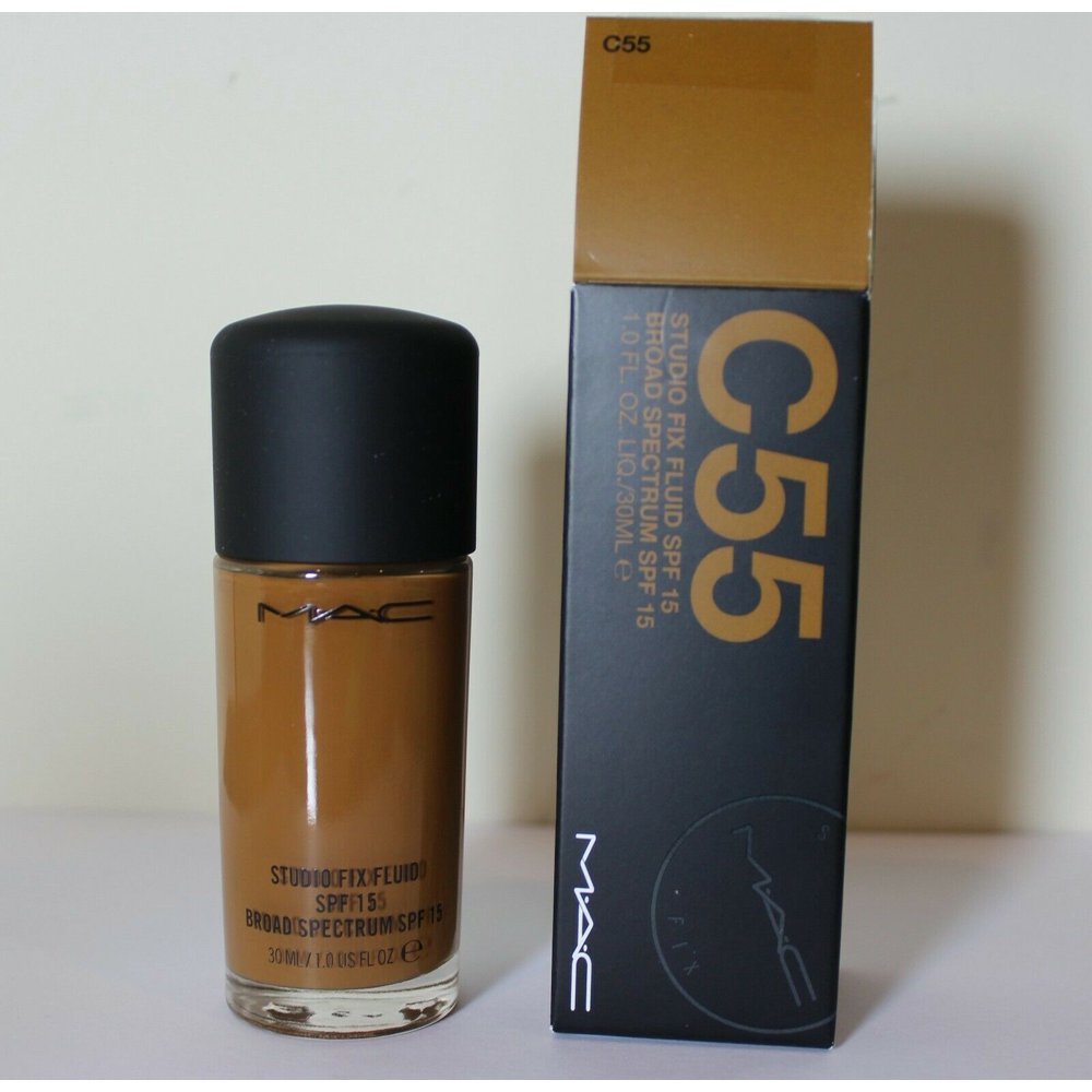 MAC Studio Fix Fluid Foundation SPF 15 Shade C55 Full Size 1 oz / 30 ml New In Box