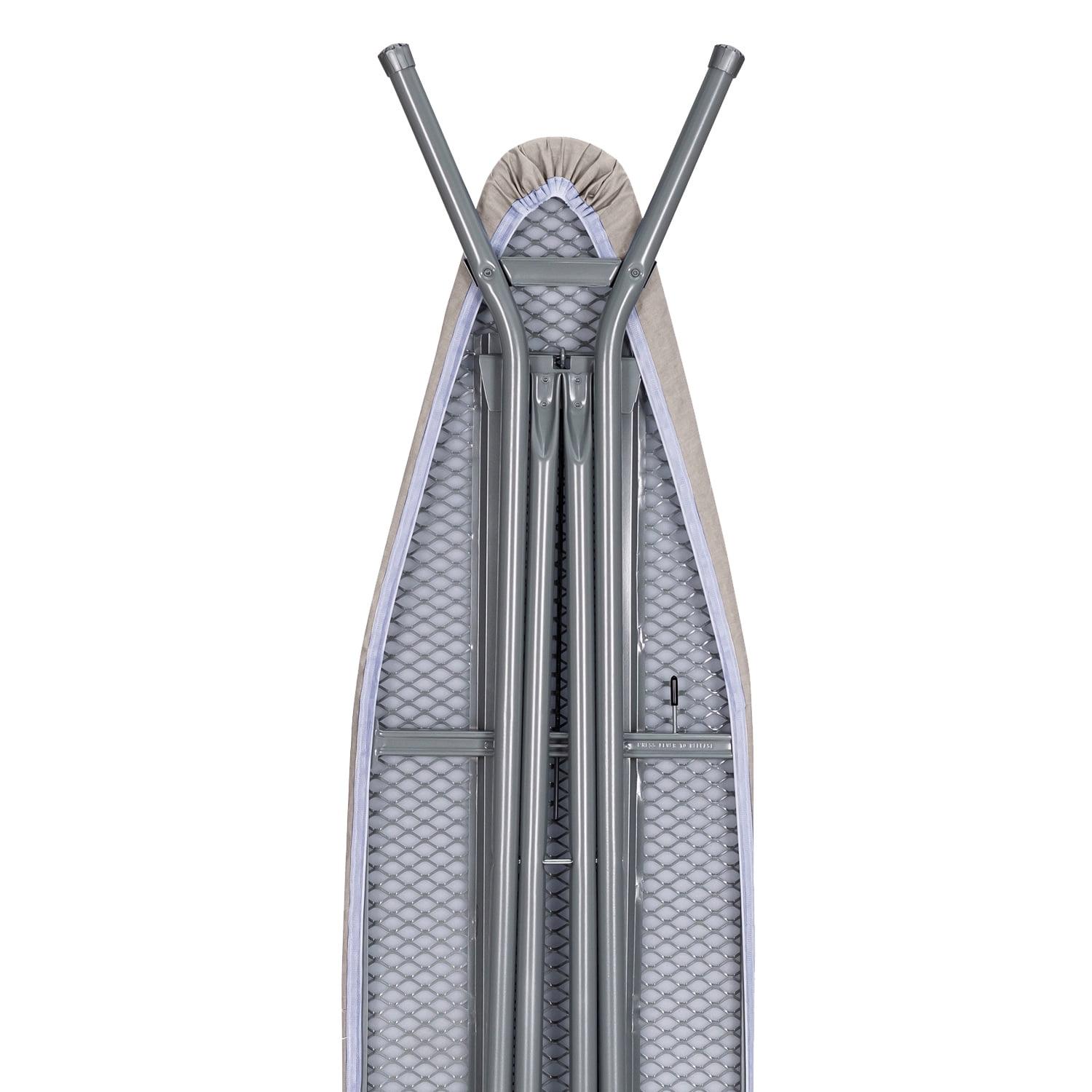 Seymour Home Products Adjustable Height, 4 Leg Ironing Board with Mesh Top and Iron Rest, Space Gray