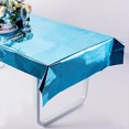 thumbnail image 4 of BalsaCircle 40" x 90" Turquoise Metallic Rectangular Disposable Plastic Tablecloth Tables, 4 of 7