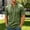Army Green, variant on Josdec Men's Lace-Up V-Neck Short Sleeve T-Shirt Casual Stand Collar Fashion Tops for Summer Outing Daily Wear, Sizes S-XXL