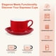 thumbnail image 2 of Conjunto de Tazas de Espresso de 3 Onzas de Unique Bargains, Set de 4 Tazas Demitasse Apilables Incluye Soporte de Exhibición, Platos y Cucharas para Máquinas y Uso en Casa, Tono Rojo y Dorado, 2 of 7