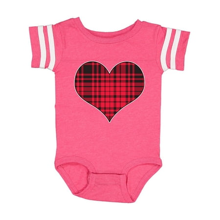 

Inktastic Red Plaid Heart Gift Baby Boy or Baby Girl Bodysuit