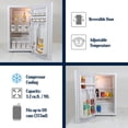 thumbnail image 4 of Modelo Compact Fridge w/ Bottle Opener, 3.2 cu ft (90L), White, Space-Saving Flat Back Design, Reversible Door, Tempered Glass Shelves, Licensed Modelo Artwork, Perfect for Beer-Lovers, 4 of 7