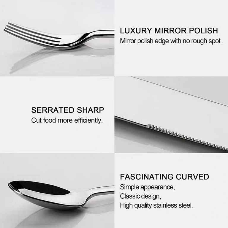 Hand Finished Minimalist Cutlery Set 5 to 30 Piece Stainless