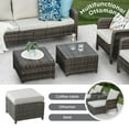 thumbnail image 3 of Brafab 12 Seat Outdoor Patio Furniture Set with 22.8 High Back and44" Gas Fire Pit Table, PE Wicker Patio Conversation Sets Cushioned Seat Couch Outdoor Sectional Chair Sofa Set for Yard Garden Porch, 3 of 12