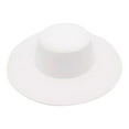 thumbnail image 2 of Women's Vintage Flat Top Wide Brim Hat Elegant Dressy Hat for Party Travel and Daily Wear White, 2 of 3
