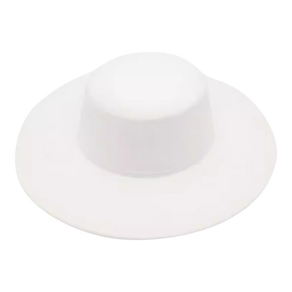 HAJWOH Black Classic Flat Top Blend Hat Brim Church Cap for Unisex Men Women Head