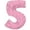 Metallic Pink Sparkle, variant on PMU Number Five Shape 38 Inch Metallic Pink Sparkle Mylar Balloon Pkg/1