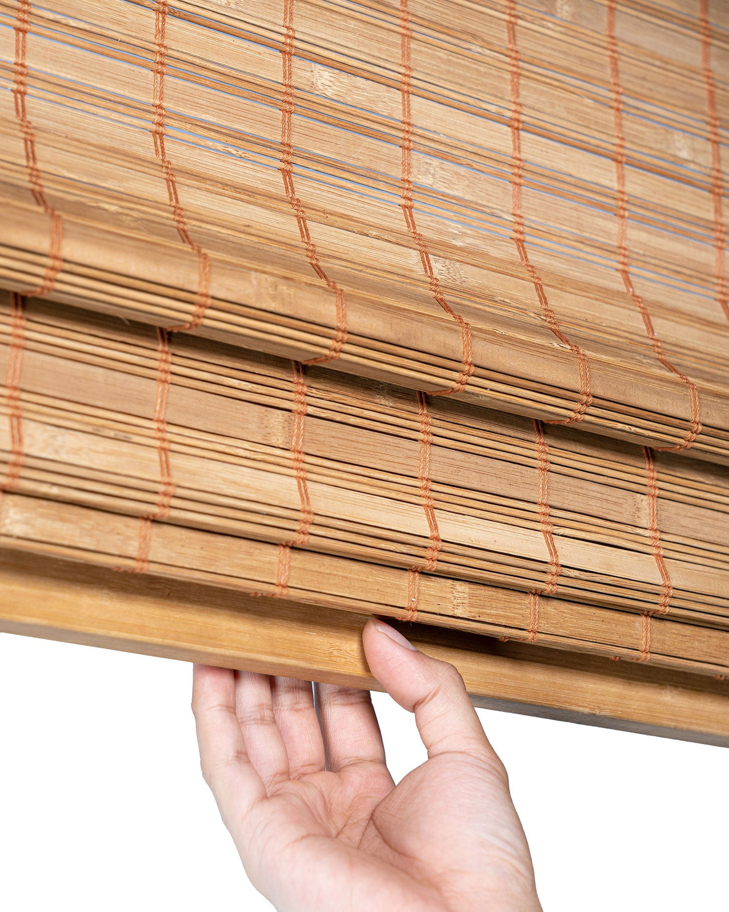 Chicology 34.5"W x 64"H Squirrel Cordless Bamboo Roman Shades, Natural Woven Wood, Light Filtering, Safe for Kids & Pets