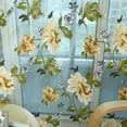 thumbnail image 2 of WBQ Floral Sheer Voile Curtain, Rod Pocket, W39.4 x L78.8 Inch Flower Tulle Transparent Window Treatment for Living Room Bedroom Glass Door 2 Panels Yellow, 2 of 4