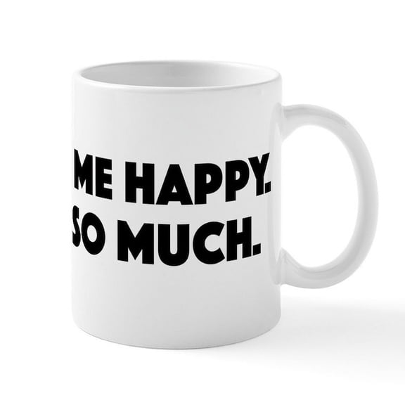 CafePress - Cat's Make Me Happy - 11 oz Ceramic Mug - Novelty Coffee Tea Cup