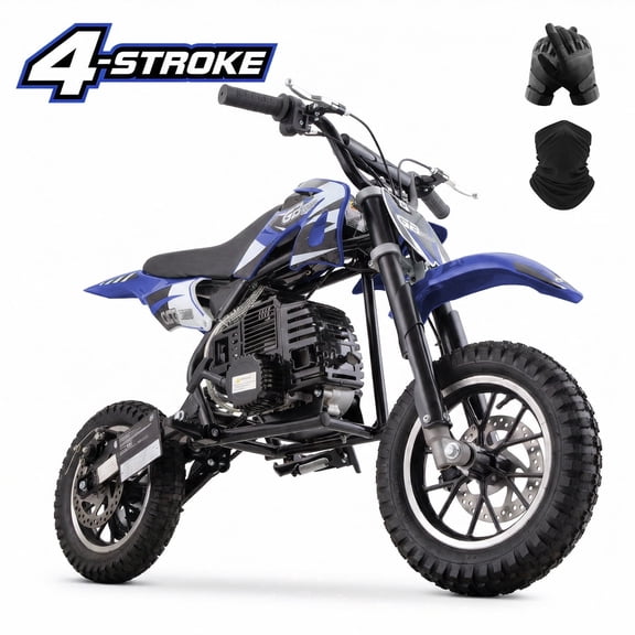QEASET 39CC 4-Stroke Mini Bike, Up to 20 MPH, Ages 13 , Off-Road Dirt bike, Blue