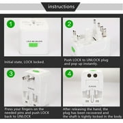 Universal Travel Adapter, 4 USB Ports & AC Outlet, International Power Plug Adapter All in One,220V to 110V Voltage Conversion Plug Adapter for Traveling from USA to Europe,Conversion Plug Charger