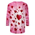 thumbnail image 5 of VKOYWKM Womens Valentines Day T Shirts 3/4 Sleeve Tops Heart Graphic Tees Holiday Crew Neck Loose Fit Valentine Shirt Tunic Tops, 5 of 5