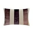 thumbnail image 5 of The HomeCentric Purple Pack of 2, 12"x16" (30x40 cm) Lumbar Pillow Cover, Velvet & Linen Patchwork Oblong Pillow, Striped Pattern Modern Style - Swathe Wine, 5 of 10