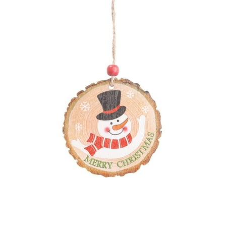 

Heiheiup Pendant Round Creative Christmas Painted Wooden Decorative Decoration & Hangs Icicles Decorations