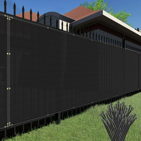 Tang Sunshades Depot 8'Ftx 18'Ft Black Privacy Fence Screen Temporary Fence Screen 150 Gsm, Heavy Duty Windscreen Fence Netting Fence Cover, 88% Privacy Blockage Excellent Airflow 3 Years Warranty