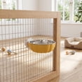 thumbnail image 4 of OCCOA Stainless Hanging Pet Bowl for Crate Cage Feeder, Adjustable Hook On Water Food Bowl for Dogs Cats, Spatter Proof Removable Easy Clean, Yellow, 4 of 6