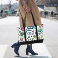 thumbnail image 4 of FORMRS Canvas Laptop Tote Bag for Women with 15.6" Computer Compartments Shoulder Handbag, Blue Doodle Pattern, 4 of 7