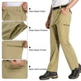 thumbnail image 5 of POENTAB Mens Hiking Pants Convertible Zip Off Lightweight Quick Dry Fishing Safari Camping Work Pants with Belt, 5 of 10
