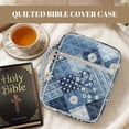 thumbnail image 6 of TSOVTHRID Daisy Floral Denim Plaid Print Bible Cover for Women Men, Bible Carrying Case with Zipper Closure, Portable Blue Quilted Bibles Protective Cover with Handle, Christian Gift, 6 of 7